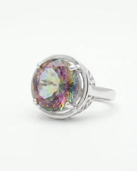 Inel din argint 925 cu topaz mistic rotund - OK Lux. All rights reserved. - Inele - 