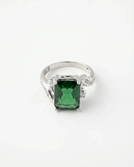 Inel din argint 925 cu zirconiu verde - OK Lux. All rights reserved. - Inele - 