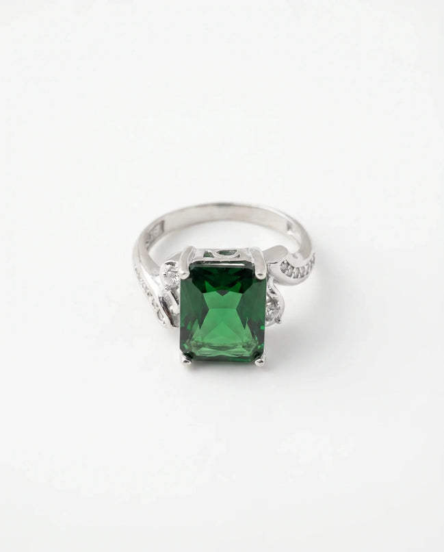 Inel din argint 925 cu zirconiu verde - OK Lux. All rights reserved. - Inele - 