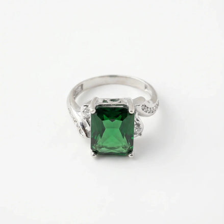 Inel din argint 925 cu zirconiu verde - OK Lux. All rights reserved. - Inele - 