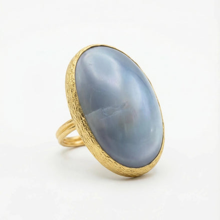 Inel Pearl Bleu – Aur 24K - OK Lux. All rights reserved. - Inele - 