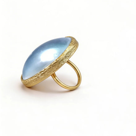 Inel Pearl Bleu – Aur 24K - OK Lux. All rights reserved. - Inele - 