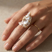 Inel Pearl Delicate – Oțel placat Aur 24K - OK Lux. All rights reserved. - Inele - 