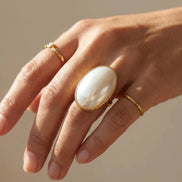 Inel Pearl Sky – Oțel placat Aur 24K - OK Lux. All rights reserved. - Inele - 