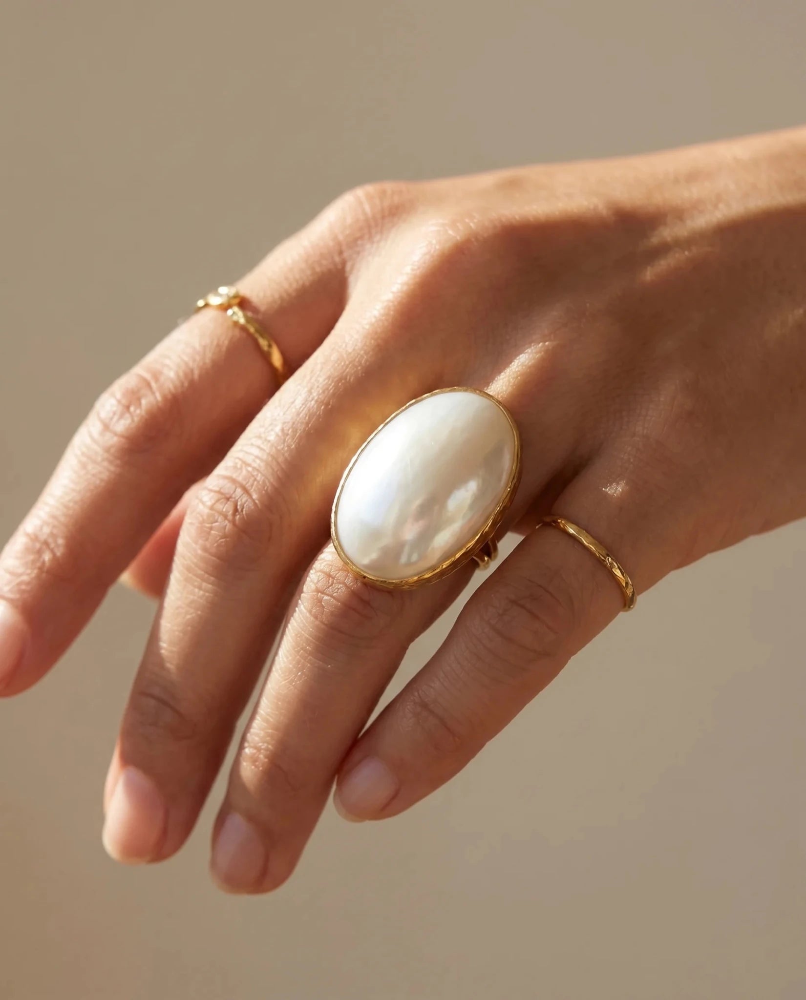 Inel Pearl Sky – Oțel placat Aur 24K - OK Lux. All rights reserved. - Inele - 