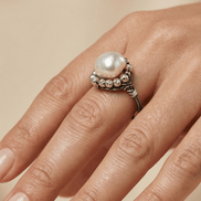 Inel Perlă Naturală și Coroană de Cristale - OK Lux. All rights reserved. - Rings - 