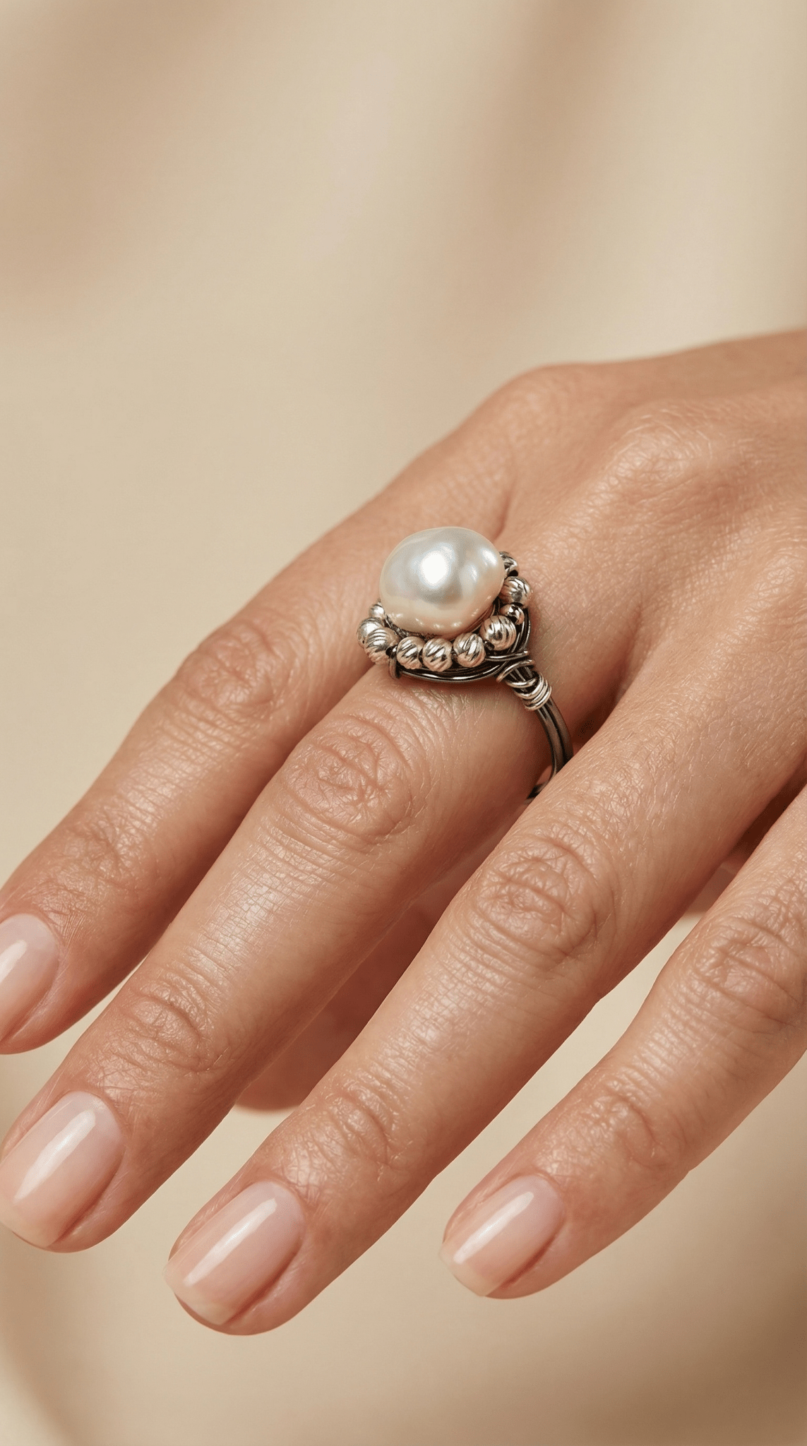 Inel Perlă Naturală și Coroană de Cristale - OK Lux. All rights reserved. - Rings - 