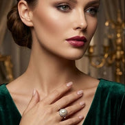 Inel Perlă Naturală și Coroană de Cristale - OK Lux. All rights reserved. - Rings - 