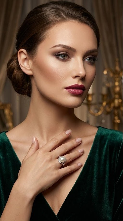 Inel Perlă Naturală și Coroană de Cristale - OK Lux. All rights reserved. - Rings - 