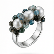 Inel realizat manual din otel inoxidabil cu perle de cultura - OK Lux. All rights reserved. - Rings - 