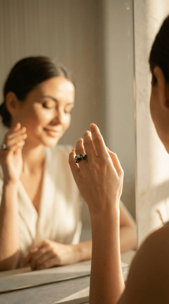 Inel realizat manual din otel inoxidabil cu perle de cultura - OK Lux. All rights reserved. - Rings - 