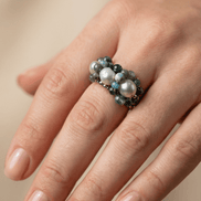 Inel realizat manual din otel inoxidabil cu perle de cultura - OK Lux. All rights reserved. - Rings - 