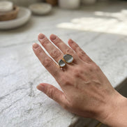 Inel Reglabil Placat cu Aur 24K cu Piatră Ochi de Pisică - OK Lux. All rights reserved. - Bijuterii - 