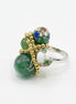 Inel Statement Agat Verde Fațetat și Artă Cloisonné – Handmade by Laura Stoica - OK Lux. All rights reserved. - Rings - 