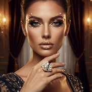 Inel Statement Contrast Imperial – Perle Baroc și Cristale Negre - OK Lux. All rights reserved. - 