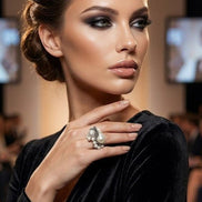 Inel Statement Handmade cu Perle Naturale Baroc și Cristale Hematit – Design Unicat | OK - LUX - OK Lux. All rights reserved. - 