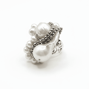 Inel Statement Handmade cu Perle Naturale Baroc și Cristale Hematit – Design Unicat | OK - LUX - OK Lux. All rights reserved. - 