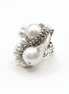 Inel Statement Handmade cu Perle Naturale Baroc și Cristale Hematit – Design Unicat | OK - LUX - OK Lux. All rights reserved. - 