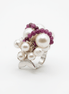Inel Statement Ruby Cluster cu Perle Baroc și Rubine Fațetate – Handmade by Laura Stoica - OK Lux. All rights reserved. - Rings - 