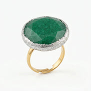 Inel unicat din jad verde cu glitter - OK Lux. All rights reserved. - Bijuterii - 