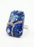 Inel unicat din lapis lazuli cu cristal și glitter - OK Lux. All rights reserved. - Bijuterii - 