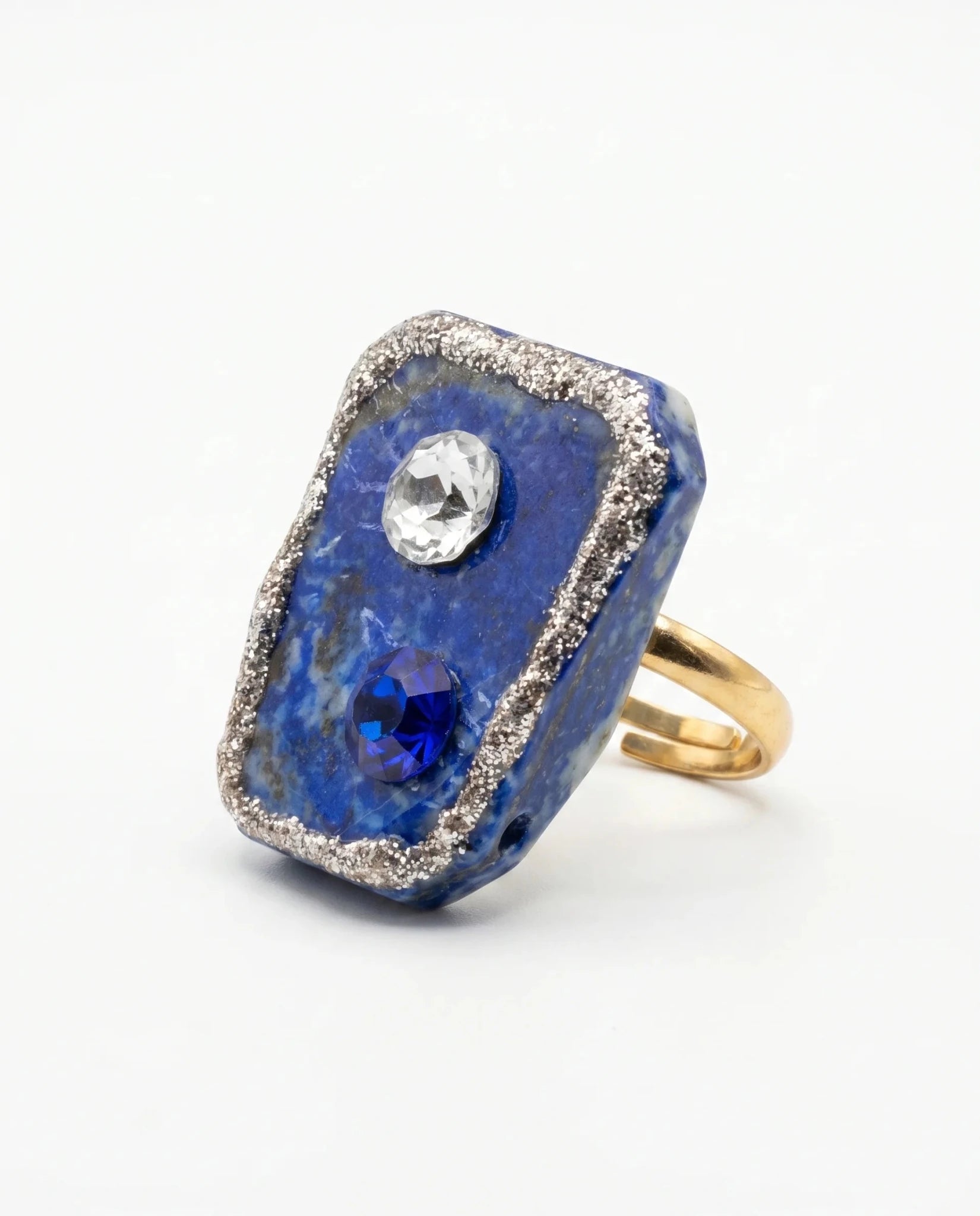 Inel unicat din lapis lazuli cu cristale - OK Lux. All rights reserved. - Bijuterii - 
