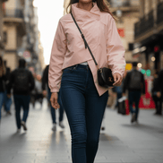 Jachetă croi lejer, roz banană vibrant - OK Lux. All rights reserved. - Jackets - BANANA PINK - 