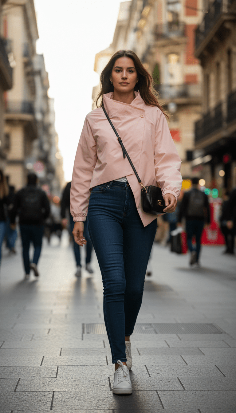 Jachetă croi lejer, roz banană vibrant - OK Lux. All rights reserved. - Jackets - BANANA PINK - 