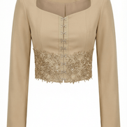 Jacheta eleganta bej, accesorizata manual - OK Lux. All rights reserved. - Jackets - 