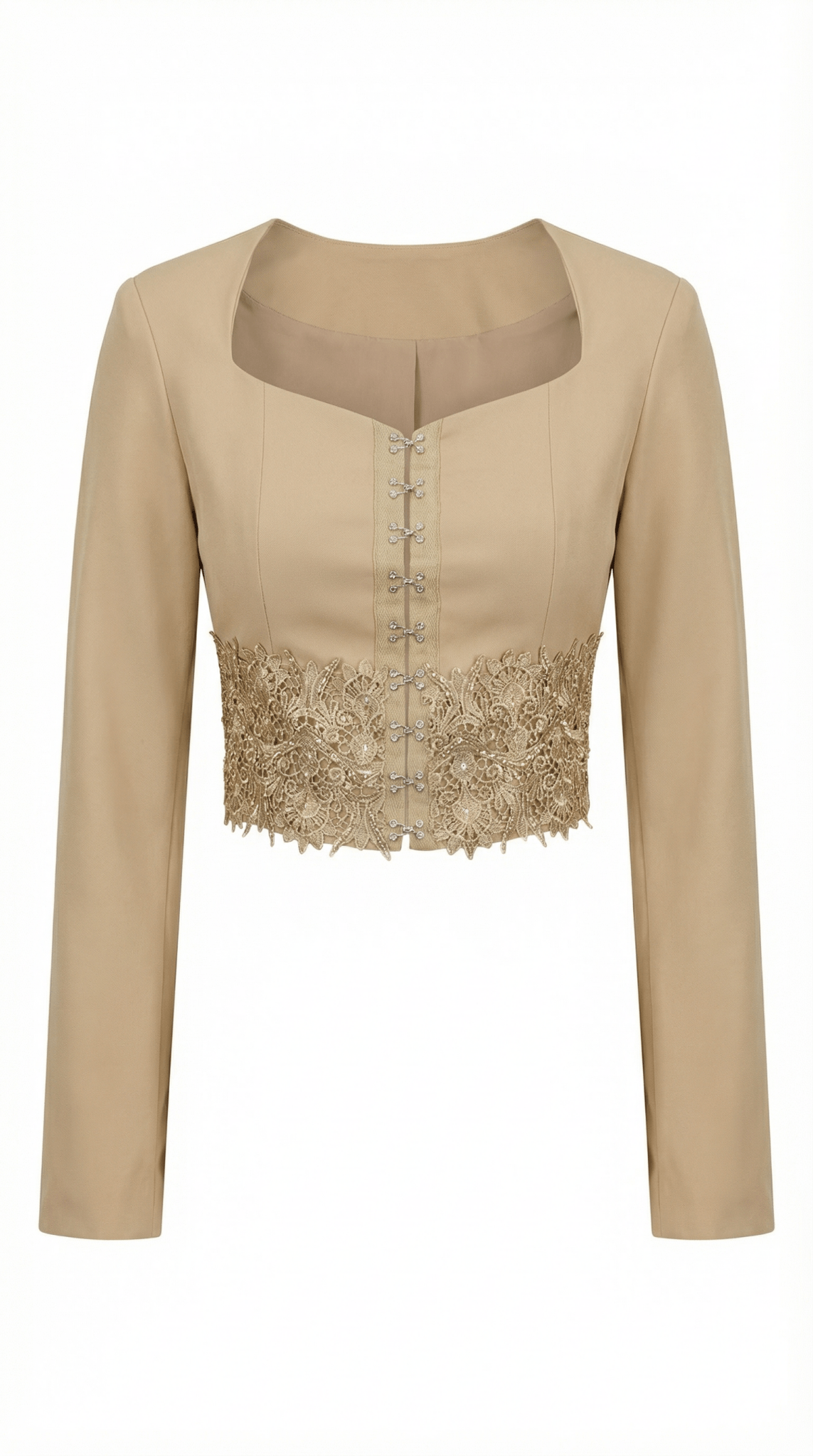 Jacheta eleganta bej, accesorizata manual - OK Lux. All rights reserved. - Jackets - 