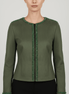 Jachetă Open - Front din Suedine Verde cu Bordură de Cristale – Accente Laura Stoica - OK Lux. All rights reserved. - Geci - 
