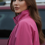 Jachetă relaxată roz feminină - OK Lux. All rights reserved. - Jackets - 