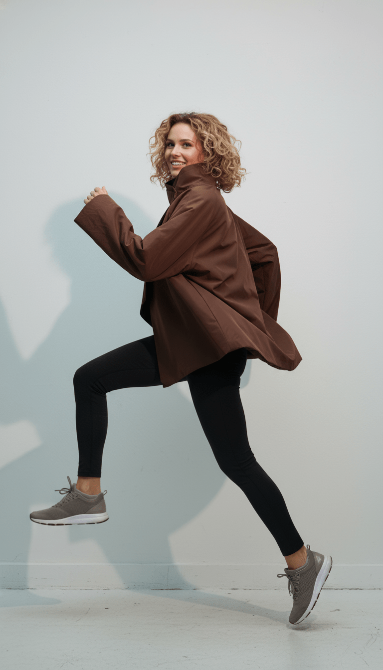 Jachetă scurtă maro ciocolatiu, croi lejer - OK Lux. All rights reserved. - Jackets - CHOCOLATE BROWN - 