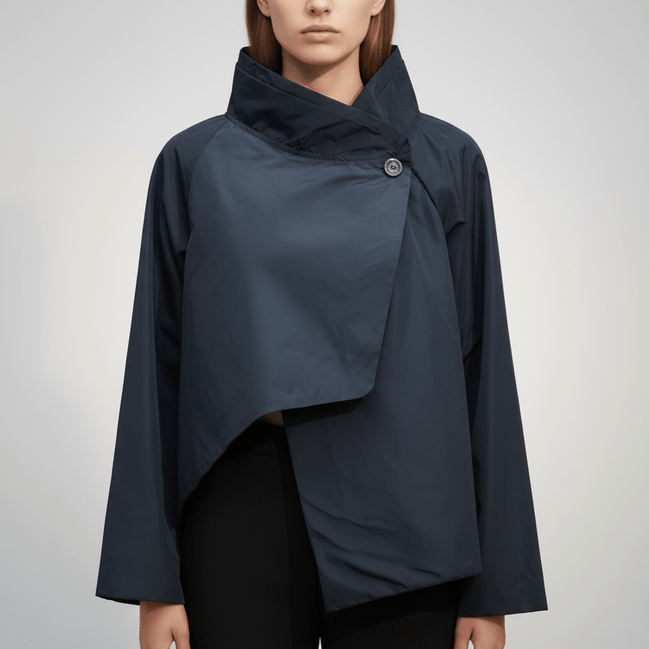 Jachetă tip mantie gri - OK Lux. All rights reserved. - Jackets - BLACK - 