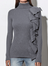 Maletă gri cu volane pe lateral - OK Lux. All rights reserved. - Sweater - GRAY - 