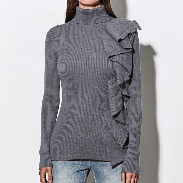 Maletă gri cu volane pe lateral - OK Lux. All rights reserved. - Sweater - GRAY - 