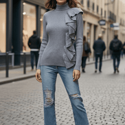 Maletă gri cu volane pe lateral - OK Lux. All rights reserved. - Sweater - GRAY - 