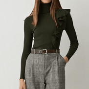 Maletă neagră cu volane pe lateral - OK Lux. All rights reserved. - Sweater - BLACK - 