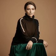 Maletă Neagră din Tricot Fin cu Accente de Perle – Design Laura Stoica - OK Lux. All rights reserved. - Blouses - 