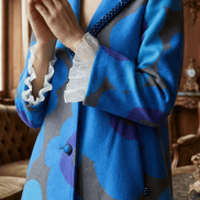 Palton cu imprimeu floral, decorat manual cu cristale si dantela - OK Lux. All rights reserved. - Jackets - 