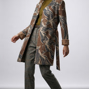 Palton elegant cu imprimeu artistic multicolor si croiala dreapta - OK Lux. All rights reserved. - Jackets - 