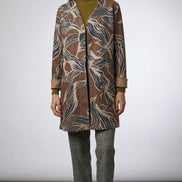 Palton elegant cu imprimeu artistic multicolor si croiala dreapta - OK Lux. All rights reserved. - Jackets - 