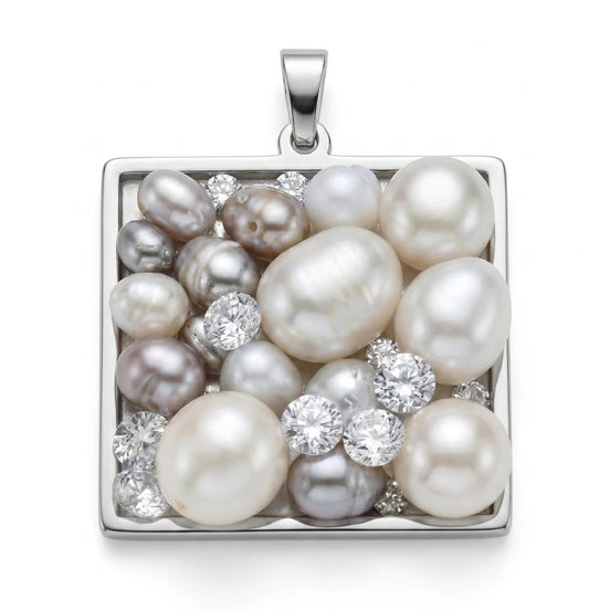Pandantiv Handmade cu Perle și Zirconii – Unicat - OK Lux. All rights reserved. - Bijuterii - 