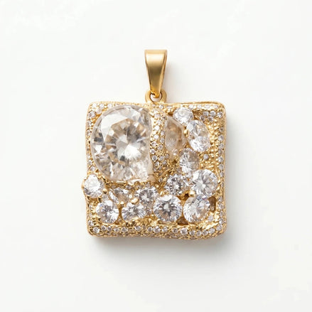 Pandantiv Handmade cu Zirconii și Glitter – Unicat - OK Lux. All rights reserved. - Necklaces - 