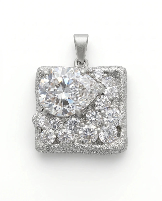 Pandantiv Handmade cu Zirconii și Glitter – Unicat - OK Lux. All rights reserved. - Bijuterii - 