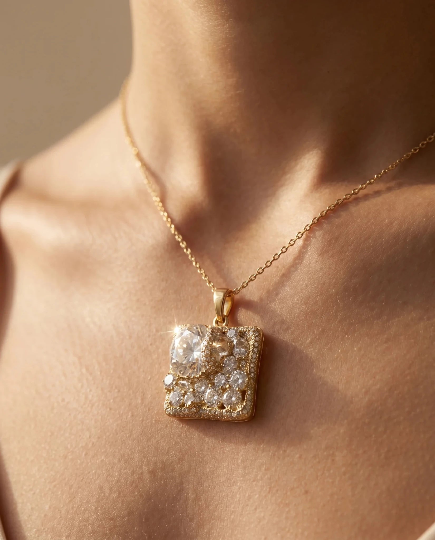 Pandantiv Handmade cu Zirconii și Glitter – Unicat - OK Lux. All rights reserved. - Necklaces - 