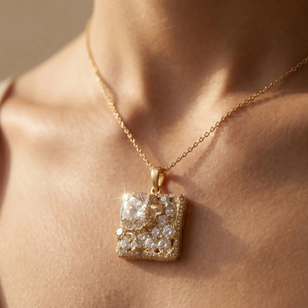 Pandantiv Handmade cu Zirconii și Glitter – Unicat - OK Lux. All rights reserved. - Necklaces - 