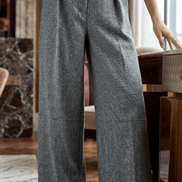 Pantaloni eleganti gri cu croiala larga si talie inalta - OK Lux. All rights reserved. - Pants - 