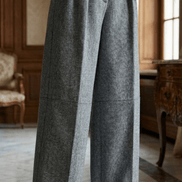 Pantaloni eleganti gri cu croiala larga si talie inalta - OK Lux. All rights reserved. - Pants - 