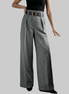 Pantaloni eleganti gri cu croiala larga si talie inalta - OK Lux. All rights reserved. - Pants - 